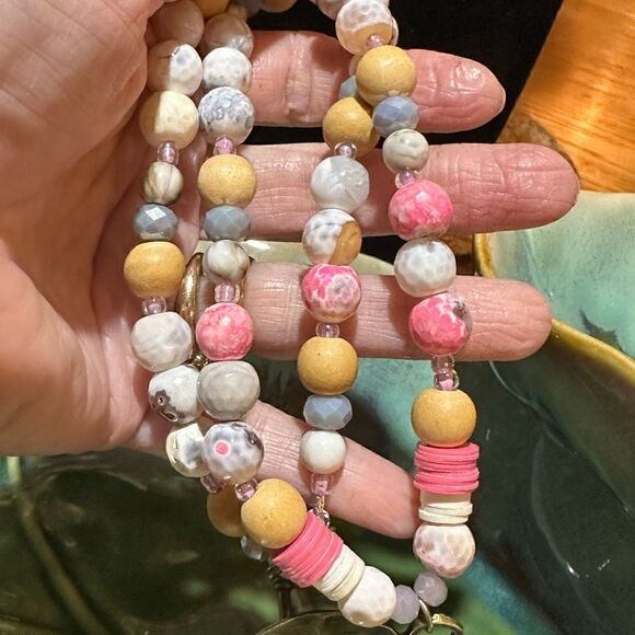 Genuine Multi Gemstone Handcrafted Necklace + Handcrafted Earrings - Picture 3 of 5